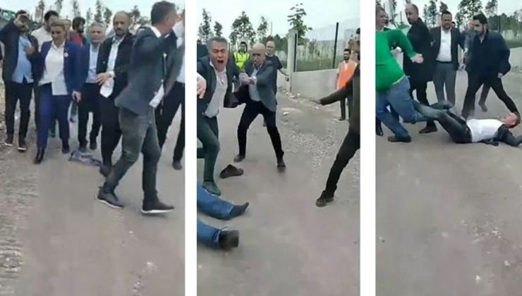 İzmit’te İlginç Anlar! AKP’li Üye Bir Anda Yuvarlanmaya Başladı