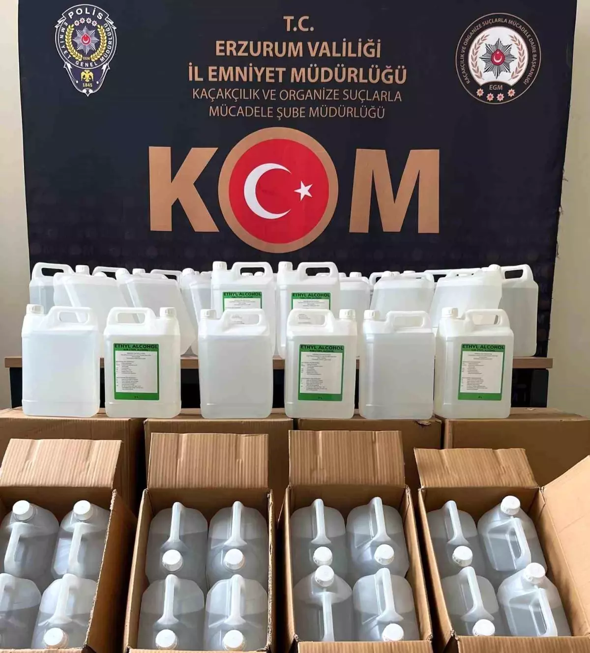 Erzurum’da Kaçak Etil Alkol Operasyonu