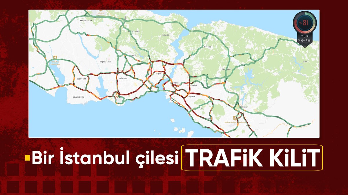 İstanbul’da trafik yoğunluğu yüzde 83’te
